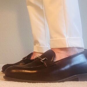 Dark brown "horse bit" loafers size 9